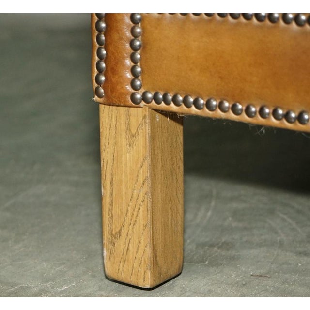 Handmade Cigar Brown Leather Club Chair For Sale - Image 9 of 16