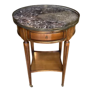 Early 20th Century Vintage French Louis XVI-style Round Side Table With Marble Top