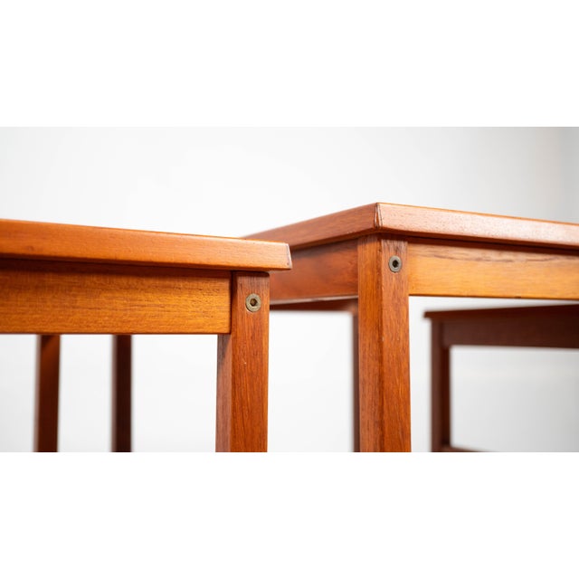 1970s Danish Modern BRDR Furbo Teak Nesting Tables - Set of 3 For Sale - Image 13 of 18