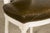 Antique French Louis XVI Style Painted Chairs With Olive Green Leather - A Pair For Sale - Image 17 of 18