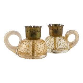 Candleholders by Ercole Barovier for Barovier & Toso, Italy, 1938, Set of 2 For Sale