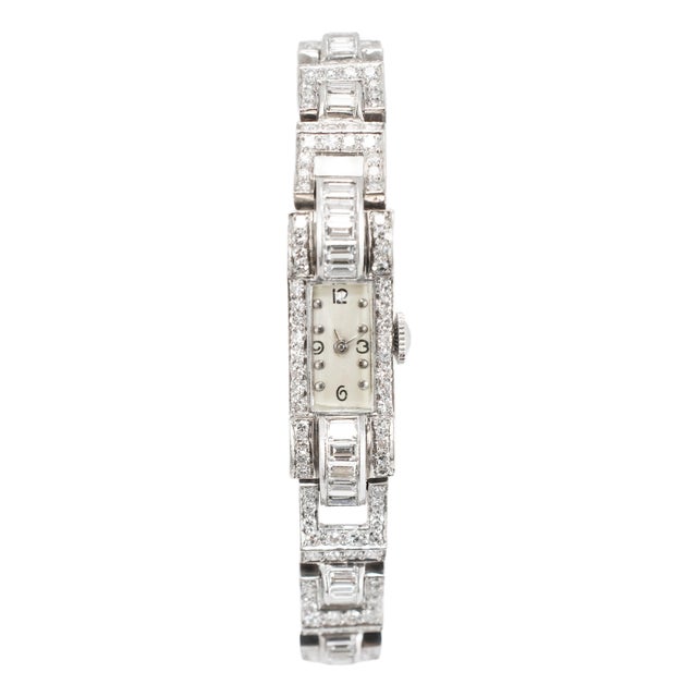Ladies Vintage Antique Art Deco Blancpain 10mm 7.40ctw Diamond Manual Watch For Sale