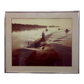 Vintage US Submarine Sepia Toned Photograph For Sale