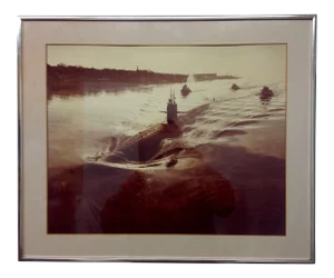 Vintage US Submarine Sepia Toned Photograph