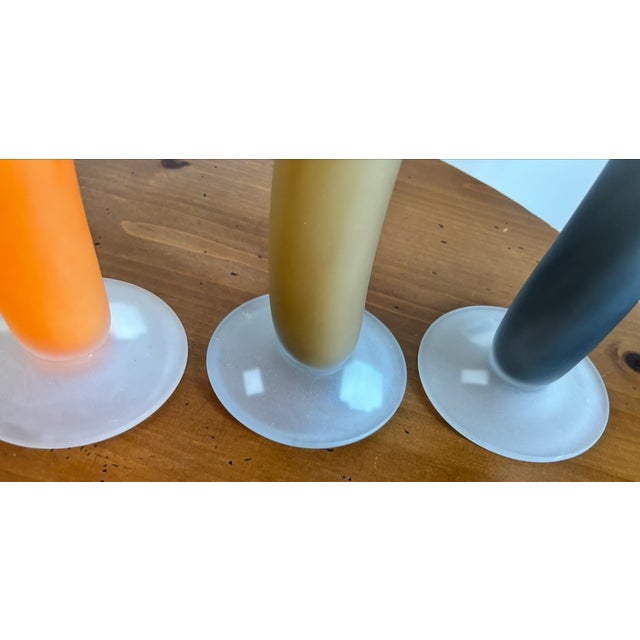 3 DutZ Handblown Modern Tall Vases in Orange, Gray, and Brown For Sale - Image 4 of 5