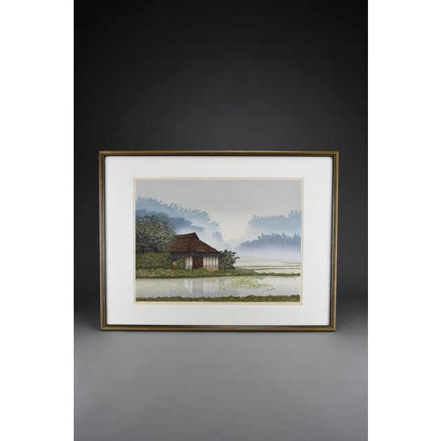 Shufu Miyamoto, Water Weeds at Hiroshima, 1984, Woodblock Print For Sale - Image 9 of 14
