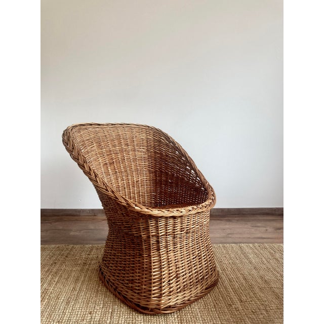 Mid-Century Sculptural French Wicker Barrel Armchairs, 1960s, Set of 2 For Sale - Image 14 of 18