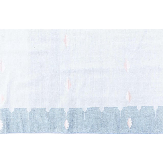 Doris Leslie Blau Mid-Century Dhurrie Light Blue Handmade Rug For Sale - Image 4 of 8