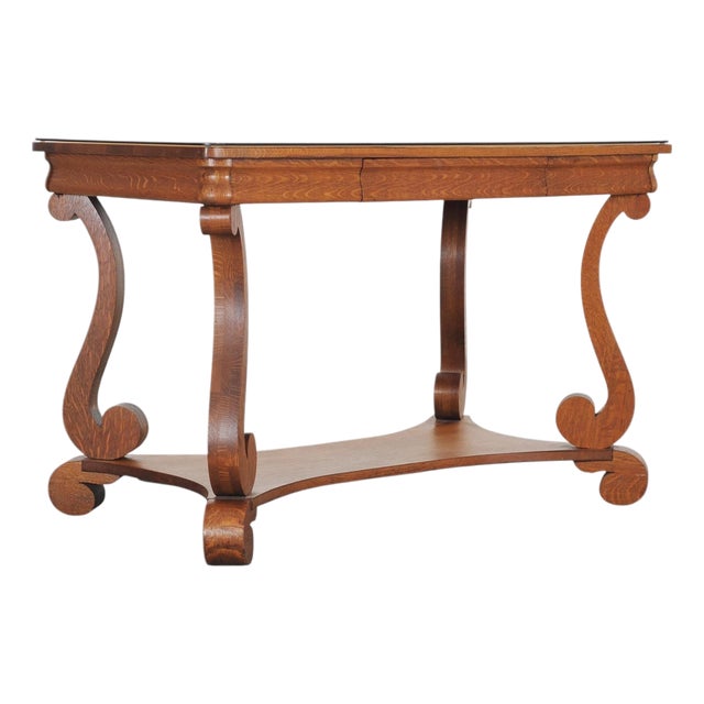American Empire Oak Library Table From "And Just Like That…" For Sale