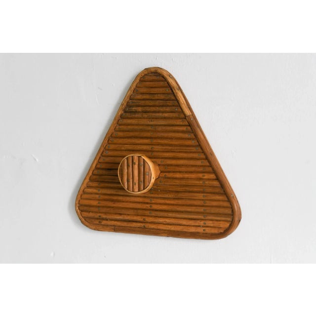 1970s Modern Rattan Wall Coat Hook For Sale - Image 6 of 9