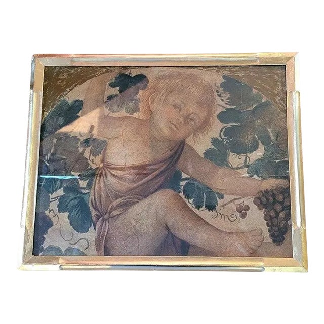 Early 20c Medici Print of Putti Under a Vine For Sale