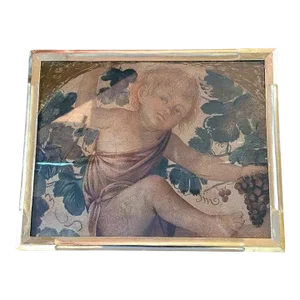 Early 20c Medici Print of Putti Under a Vine