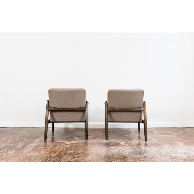 Mid-Century Armchairs GFM-64 by Edmund Homa with Upholstery from Kvadrat, Poland, 1960s, Set of 2 For Sale - Image 6 of 15
