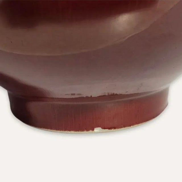 Maroon Large Mid 20th Century Chinese Baluster Form Sang De Boeuf Porcelain Vase For Sale - Image 8 of 9