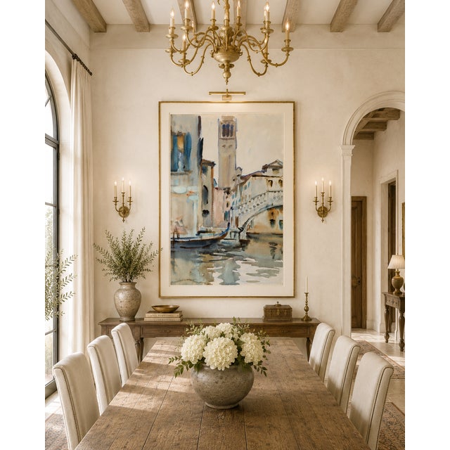 Blue Rialto Bridge, Venice by John Singer Sargent, Vintage Art Print, 30" X 40" For Sale - Image 8 of 11