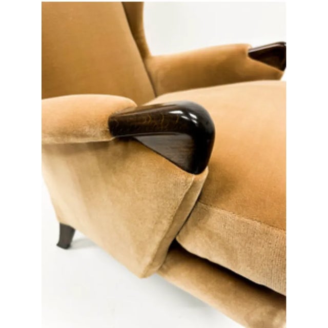 1960s 1960s Honey Mohair Wing Armchair For Sale - Image 5 of 8