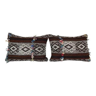 Vintage Goat Hair Anatolian Kilim Pillow Cover - Set of Two For Sale