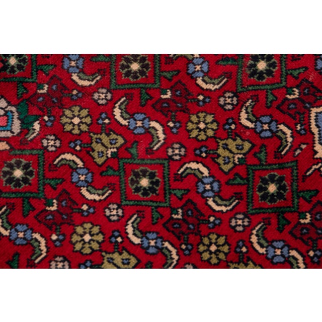 Vintage Handmade Persian Red Medallion Wool Rug 4'1" X 6'7" For Sale - Image 10 of 11