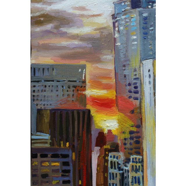 "Sunset View With Chrysler Building" Nyc OIl Painting by Natalia Bessonova For Sale - Image 4 of 6