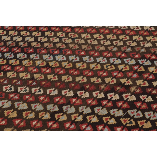 1950s Vintage Persian Kilim, Tribal Geometric Motifs in Vibrant Hues - Rug & Kilim For Sale - Image 5 of 8