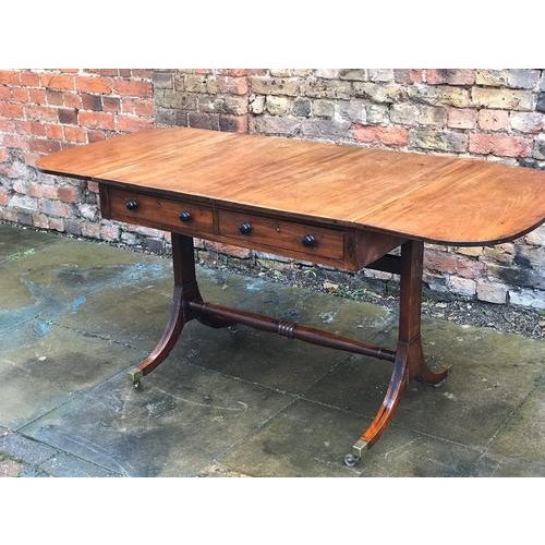 Regency Sofa Table in Cuban Mahogany with Inlay For Sale - Image 11 of 14
