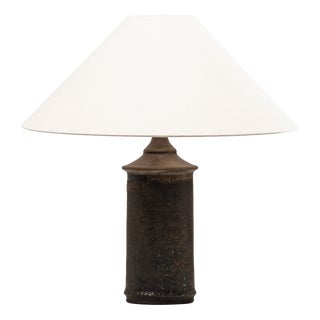 Brown Glazed Stoneware Table Lamp by Kai Klinge for Oreby Keramik, Denmark, 1970s For Sale