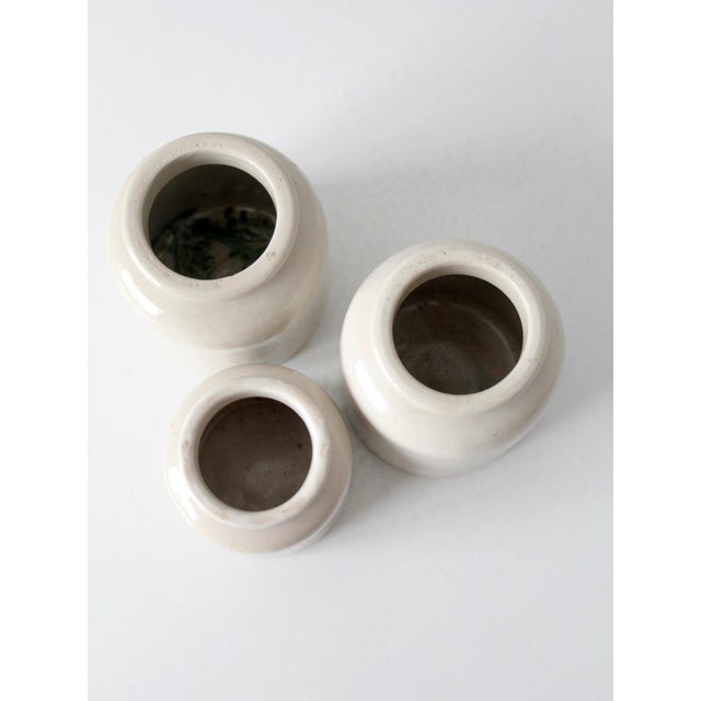 Antique Early 20th Century Cream Stoneware Crocks, Set of 3 For Sale - Image 13 of 15