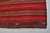 Vintage Crimson Red Turkish Striped Kilim Rug With Geometric Border Details For Sale - Image 10 of 10