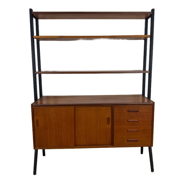 Vintage Danish Teak Bookcase, 1960 For Sale