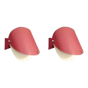 Mid 20th Century Italian Red Sconces - a Pair