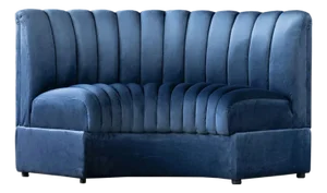 Matthew Izzo Home Estelle Navy Velvet Curved Banquette Sofa