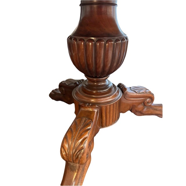 Late 19th Century Charles X Walnut Pedestal Table With Marble Top For Sale - Image 4 of 9
