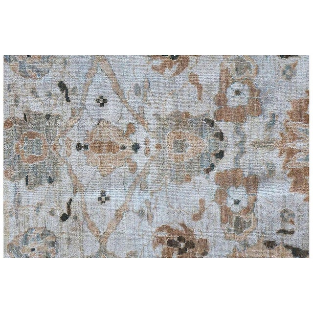 Persian Sultanabad Wool 9x13 Tan, Grey, Taupe & Ivory Handmade Area Rug #1142628 For Sale - Image 4 of 5