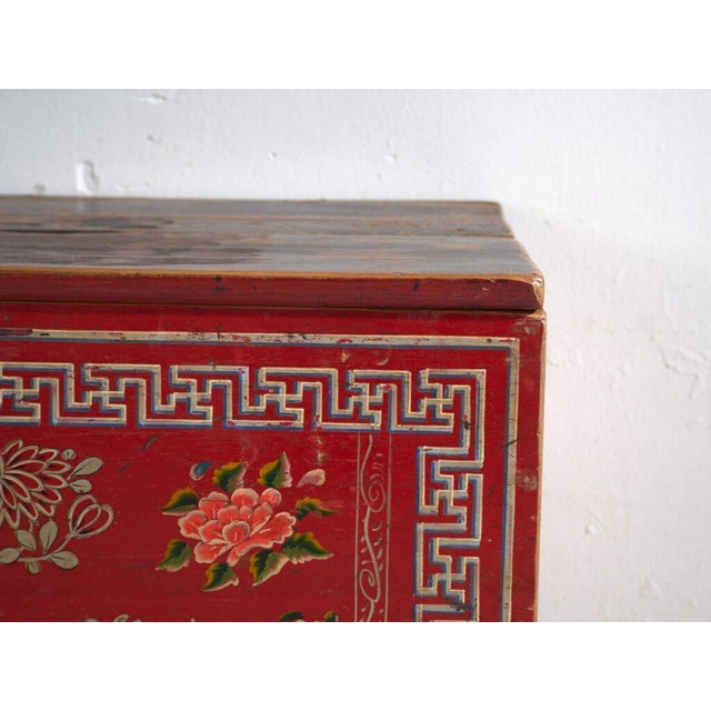 Antique Chinese Qing Dynasty Painted Dongbei Chest For Sale - Image 6 of 11