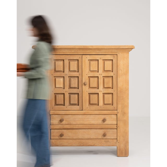 Oak Brutalist Buffet, Antique, France, Circa 1970 For Sale - Image 4 of 14
