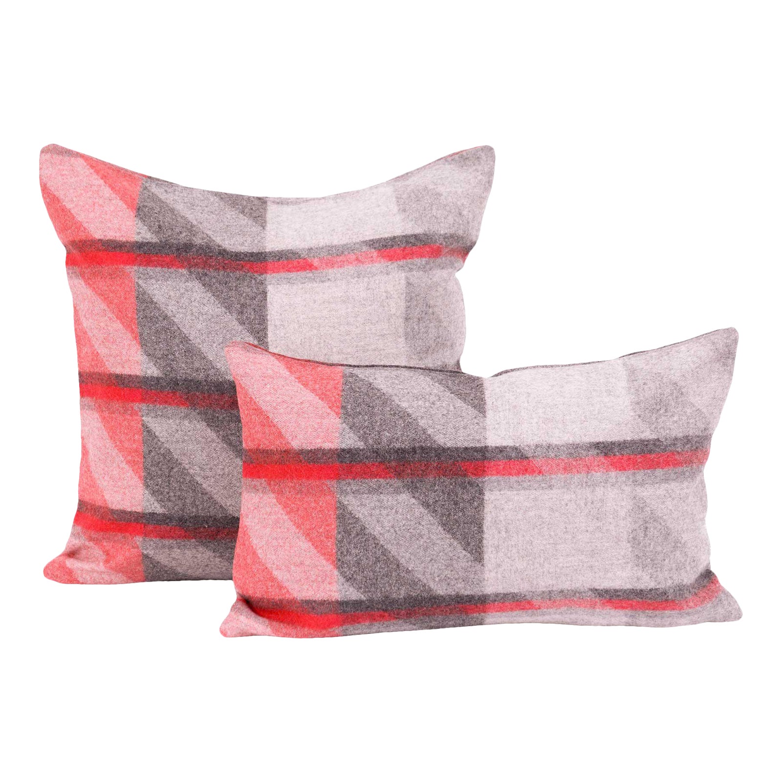 Red Plaid Lambswool Throw Lumbar Pillow Covers Chairish