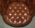 Hand-Dyed Brown Leather Chesterfield Club Tub Barrel Armchair with Brass Castors For Sale - Image 9 of 18