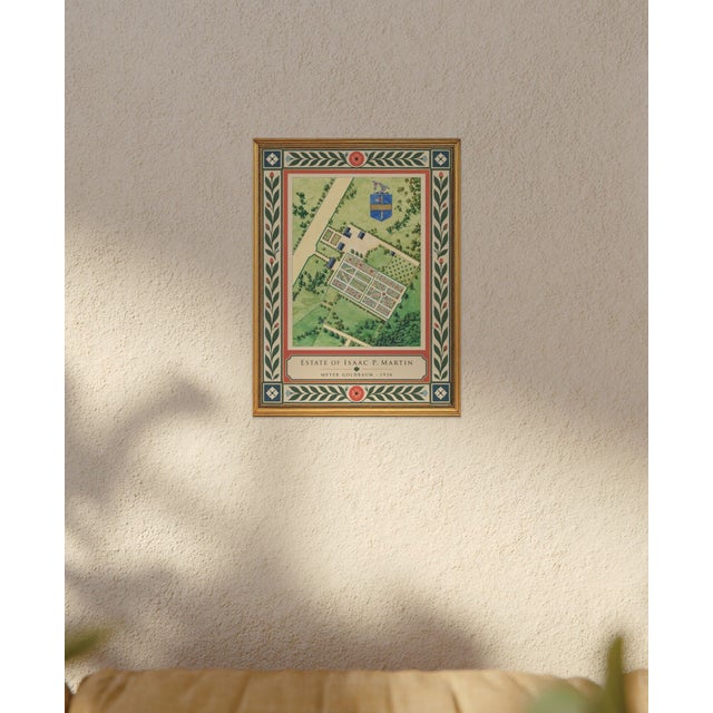 Paper Atelier Aria Lumae the Grand Estate Cartography Set of 4 Faux Antique Gold Frame Fine Art Hge Gallery Board Prints Wall Space 26 X 34 For Sale - Image 7 of 14