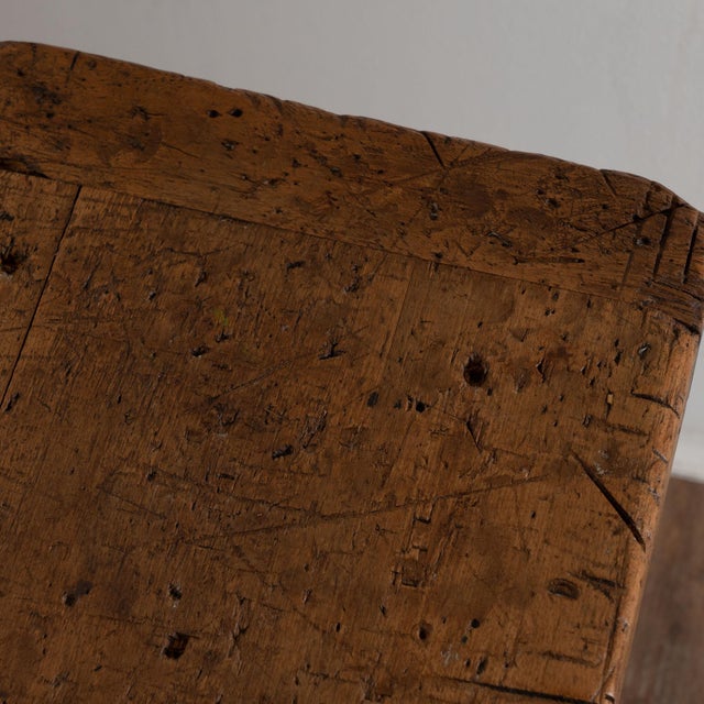 Brown Antique French Rustic Carpenter's Workbench Console Table For Sale - Image 8 of 18