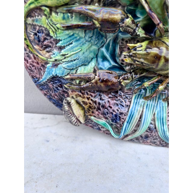 Ceramic 19th Century Majolica Palissy Crawfish Platter Thomas Sergent For Sale - Image 7 of 11