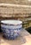 Large Traditional Chinoiserie Blue & White Ceramic Hand Painted Chinese Fish Bowl Jardiniere, Cache Pot, Garden Planter With Botanical Motif For Sale In San Antonio - Image 6 of 12