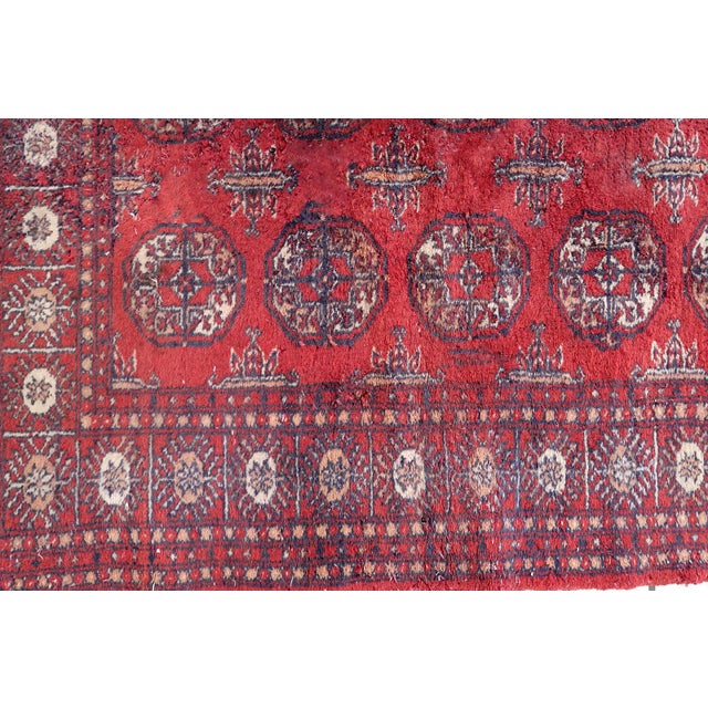 1950s, Handmade Vintage Uzbek Bukhara Rug 3.2' X 4.9' For Sale - Image 4 of 10