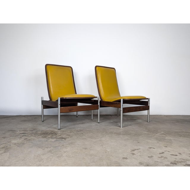 For sale is an incredible pair of vintage mid-century lounge chairs designed by the renowned Sven Ivar Dysthe for Dokka...