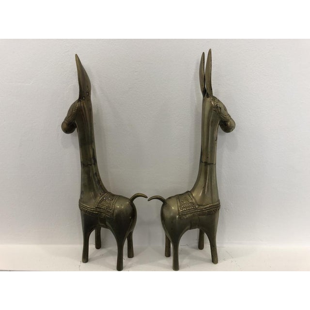 Metal Large Brass Donkey Statues, 1950s, Set of 2 For Sale - Image 7 of 15