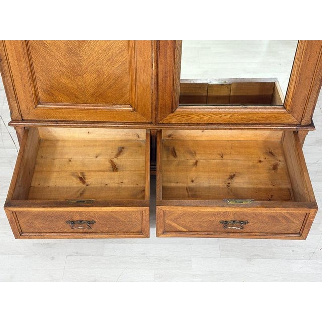 Vintage Art Nouveau Wardrobe in Wood For Sale - Image 4 of 11