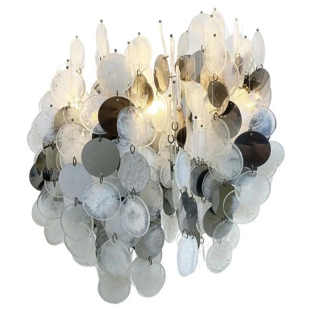 Mid-Century Glass Chandelier, 1970s For Sale - Image 11 of 11