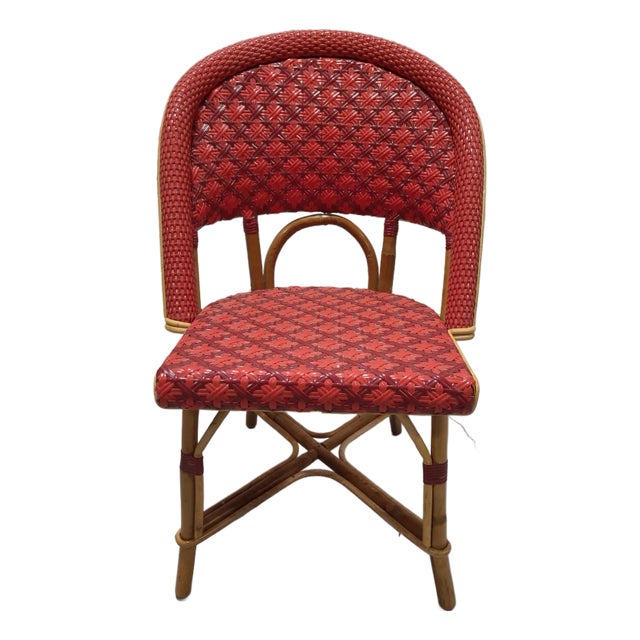 Late 20th Century Vintage Red French Bistro Chair For Sale