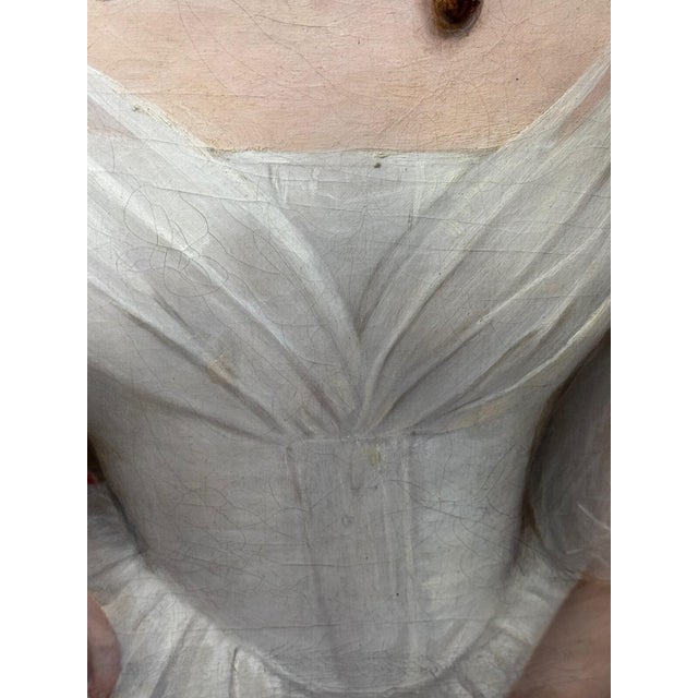1830s English Oil Portrait of a Woman in White, Sarah Losh Architect & Designer For Sale - Image 13 of 18
