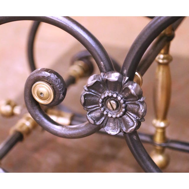 Gray Late 20th Century French Iron and Brass Pastry Table With Carrara Marble Top For Sale - Image 8 of 9