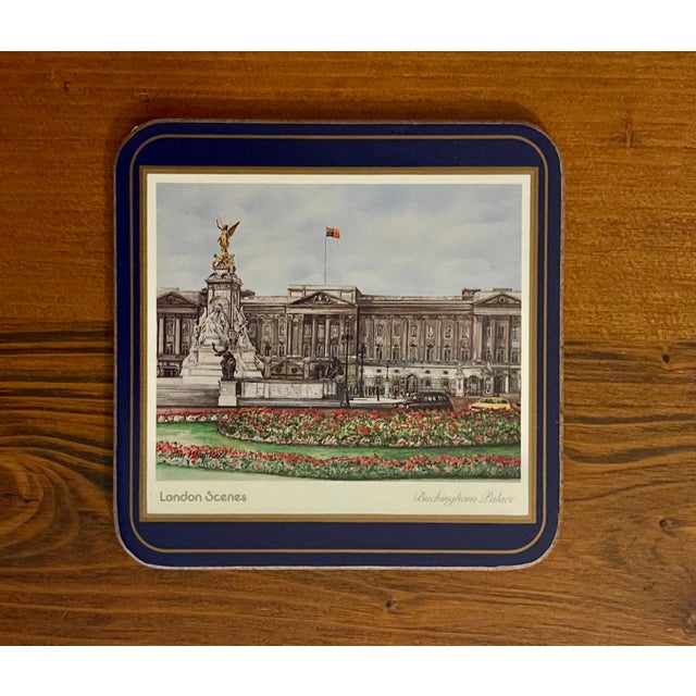Illustration Vintage British Landmarks Coasters- Set of Six For Sale - Image 3 of 7